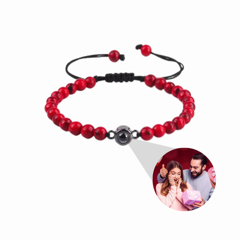 Pulseira Pedras Naturais Com Foto Personalizável