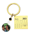 Chaveiro Calendário Personalizado + Foto Dourado