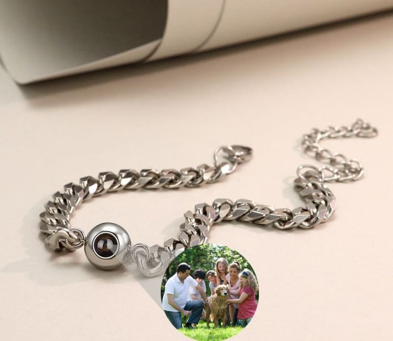 Pulseira Amore Masculina Com Foto Personalizada