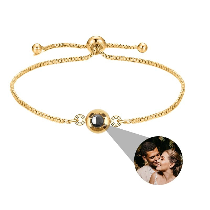 Pulseira Circle Amor Eterno Foto Personalizável Dourado / Ajustável 000229