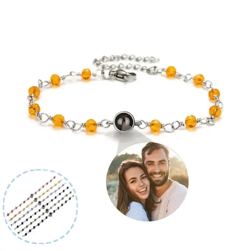 Pulseira Golden Memories Circle Com Foto Personalizada