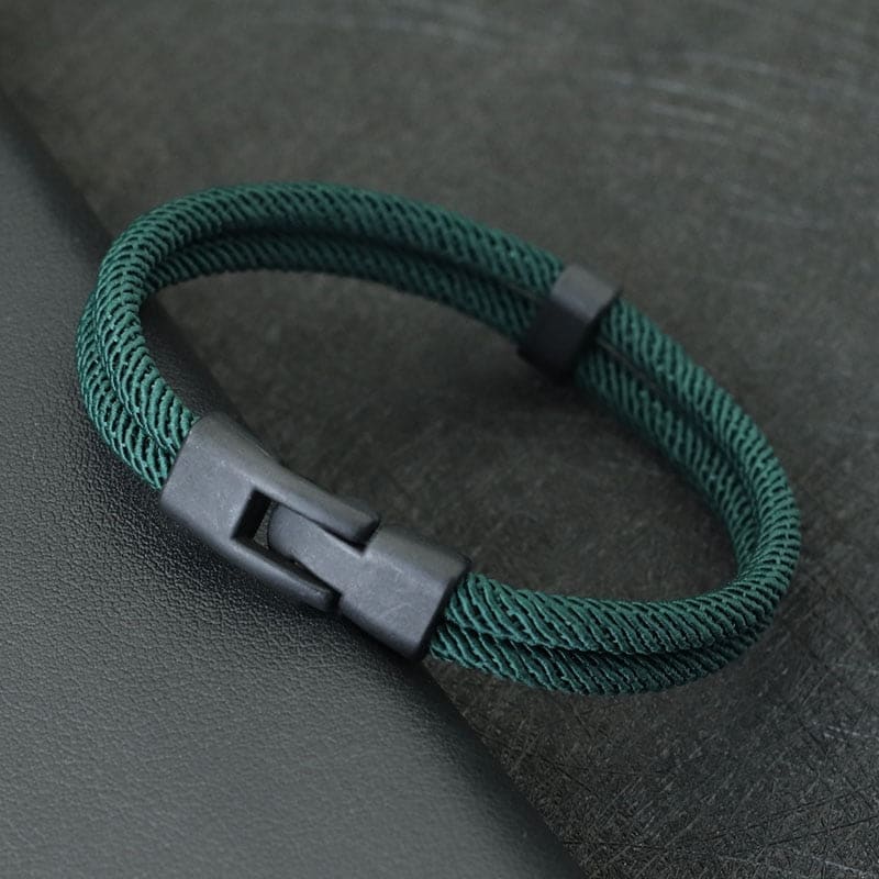 Pulseira Masculina Náutica Dupla Camada Green Rope / S 17.5Cm 6.9Inch