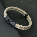 Pulseira Masculina Náutica Dupla Camada Khaki Rope / S 17.5Cm 6.9Inch