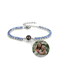 Pulseira Strass Zircônia Personalizada Com Foto Azul / 16Cm 000316