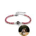 Pulseira Strass Zircônia Personalizada Com Foto Rosa / 16Cm 000316