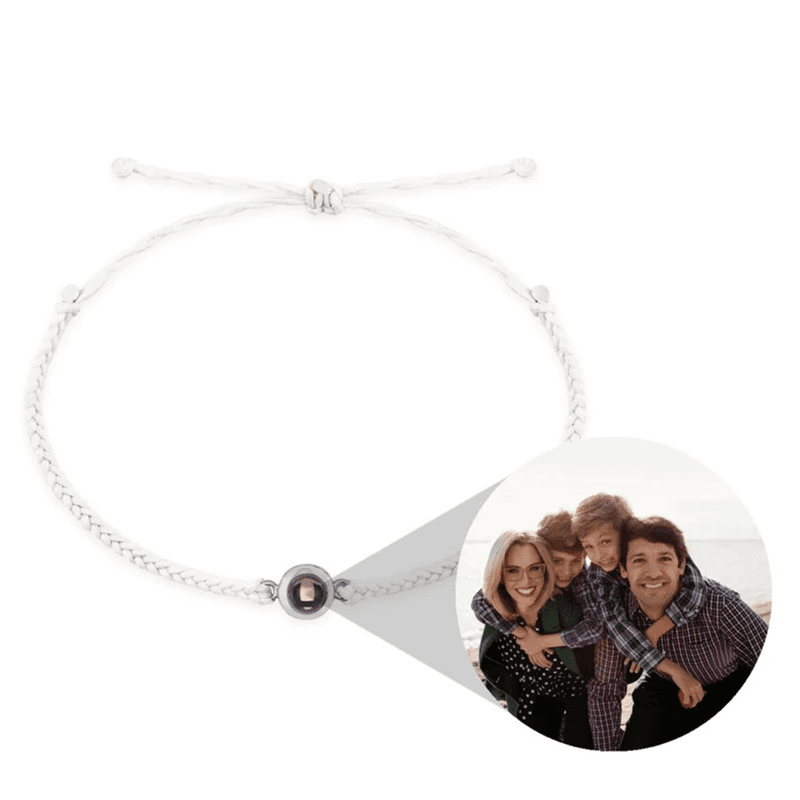 Pulseira Amor Eterno Foto Personalizável Branca / Prata 00035