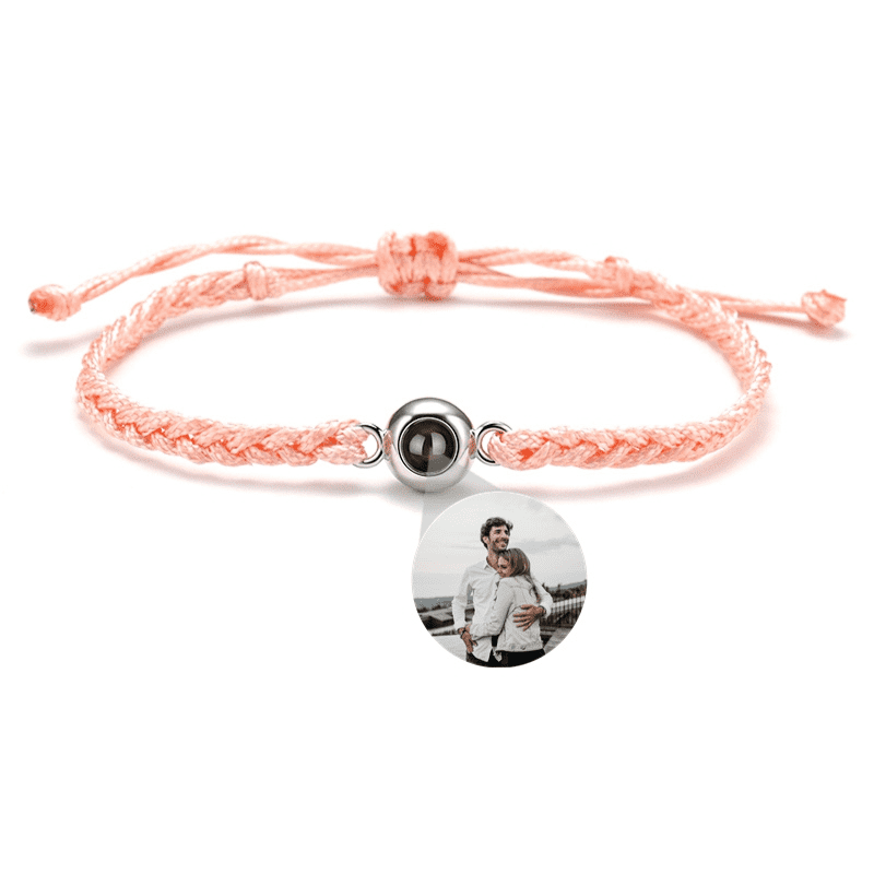 Pulseira Amore Memories Foto Personalizável Blush/Prata